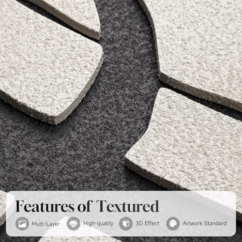 3D Large Framed Black and White Abstract Wall Art - Image 3