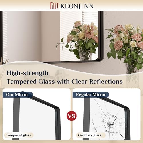Keonjinn 30 x 30 Inch Black Bathroom Mirrors - Image 4