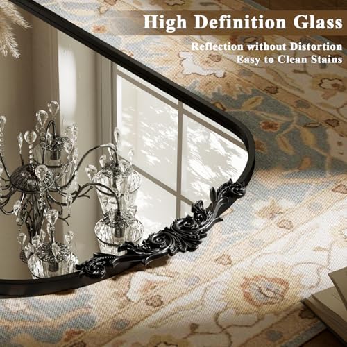 BEAUTYPEAK 65" x 24" Baroque Arch Full-Length Mirror - Image 2
