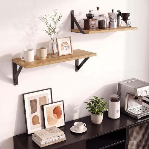 Oak Small Shelves for Wall 16x6 Inch - Image 4