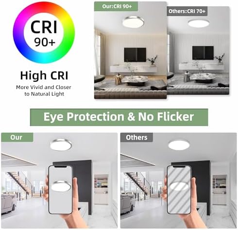 hykolity 12 Inch Selectable CCT LED Round Flat Panel Light - Image 5