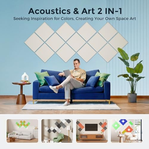 12 Pack Self-Adhesive Acoustic Panels, 2nd Generation Sound Absorbing Panel - Image 5