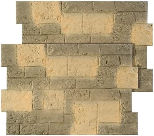 2 Pack PU Stone Faux Wall Panels Outdoor, 44.5"w×30.7"h Rock Exterior Faux Wall by Unknown