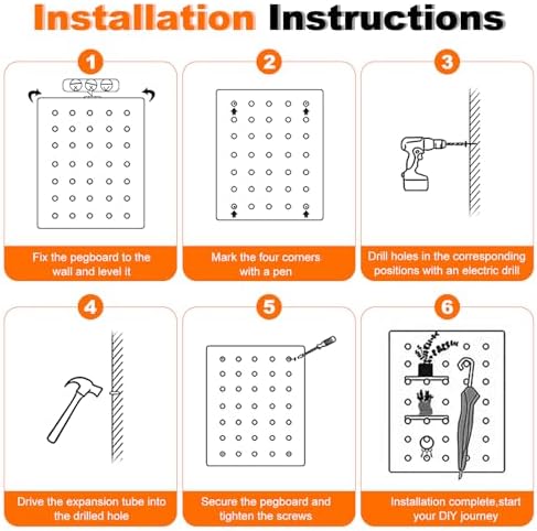 AMSXNOO Modular Wood Peg Board Wall Organizer Kits, 31.5X47.2IN/80X120CM - Image 6