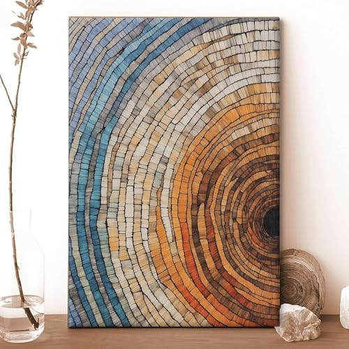 Tree Ring Wall Art Framed, Modern Nature Decor - Image 2
