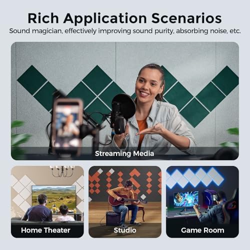 12 Pack Self-Adhesive Acoustic Panels, 2nd Generation Sound Absorbing Panel - Image 6
