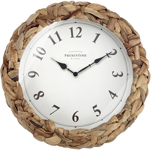 Presentime Farmhouse Series, Rustic Woven Clock by Presentime