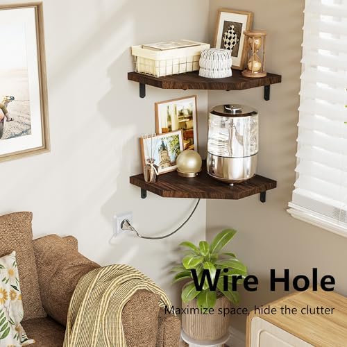 Alsonerbay Pine Wood Corner Shelves - Image 6