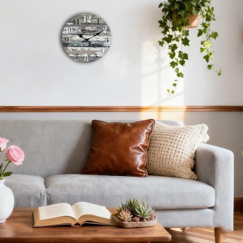 Small 8 Inch Wall Clock Battery Operated Silent Rustic Farmhouse - Image 2