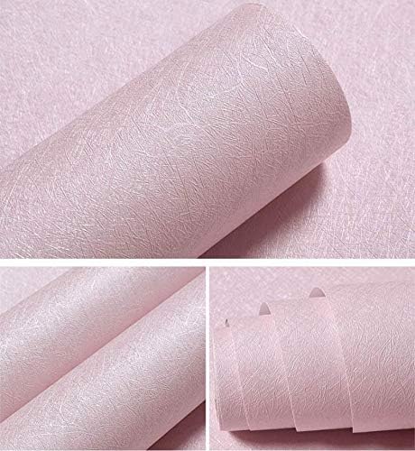 MelunMer Pink Silk Wallpaper Peel and Stick Removable Textured 15.7"x118" - Image 3