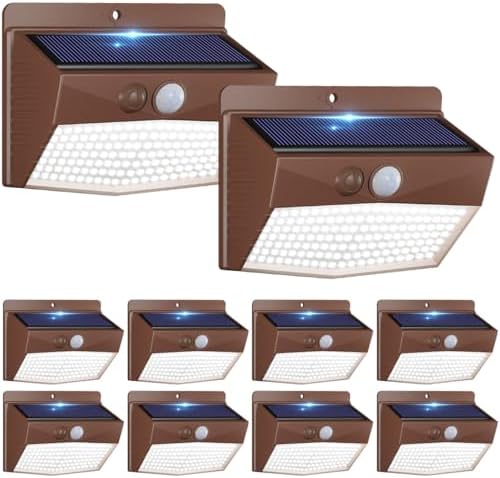 Peasur 10 Pack Solar Motion Sensor Lights Outdoor Waterproof by Peasur