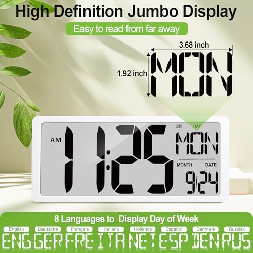18.5" Extra Large Digital Wall Clock Battery Operated Wall Clock - Image 4