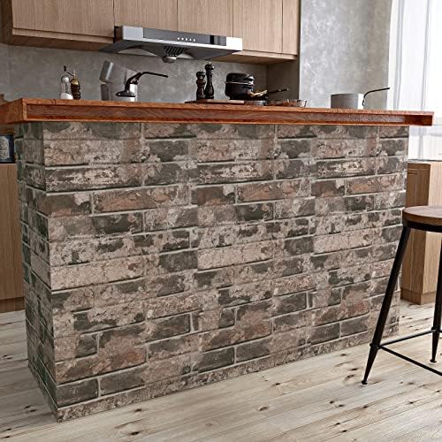VaryPaper Vintage Brown Brick Wallpaper Peel and Stick 3D Textured Brick - Image 5