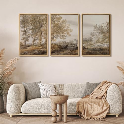 MUDECOR Framed Canvas Print Wall Art Pastoral Elegance Golden Age Landscape - Image 2