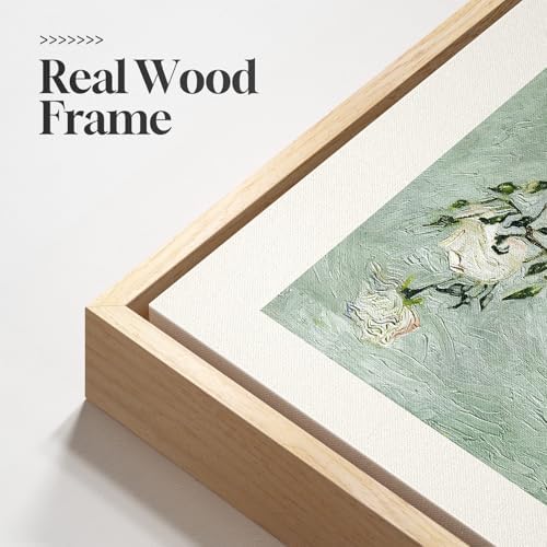 Framed Van Gogh Sage Green Botanical Canvas Wall Art Set of 3, 16x24 In - Image 3