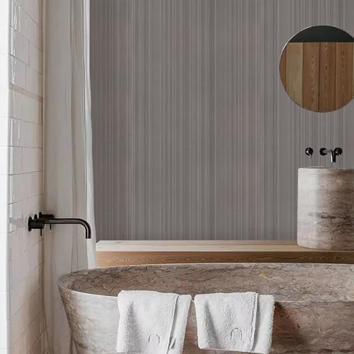 Grasscloth Peel and Stick Wallpaper, 15.7"x118" Dark Brown Textured - Image 4
