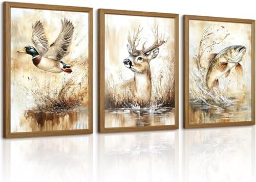 Hunting Nursery Wall Art Decor Wildlife Boys Room Pictures Fishing Poster by Unknown