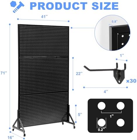 Eastern Tree Metal Pegboard Display Stand 3.5 x 6 Feet - Image 2