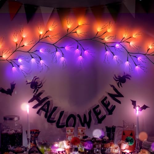 6 Ft Halloween Decor Vine with 45 LED Lights, Adjustable Shape - Image 2