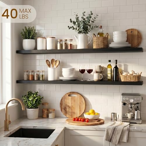 Dreamland Floating Shelves for Wall, Rustic Black Floating Shelves for - Image 3