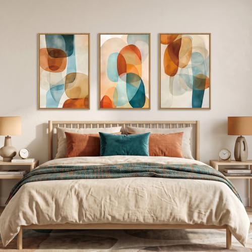 Aryroi Large Abstract Color Block Framed Canvas Wall Art- 16"x24"x3 - Image 4