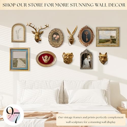 97 Decor Antique Key Wall Sculpture, Victorian Oval Ornate Pediment - Image 5