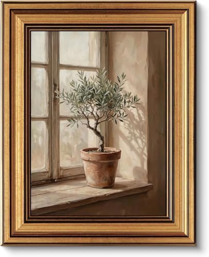 Gold Framed Wall Art, Vintage Olive Tree Canvas Prints – Farmhouse by ROSSYNOOK