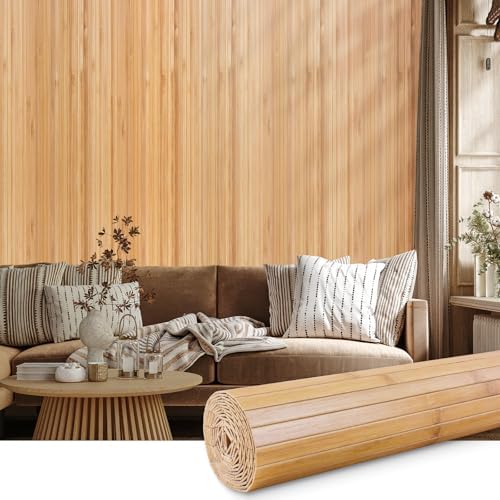 FONUNO Bamboo Wall Panel Bamboo Pole Wrap Roll by FONUNO