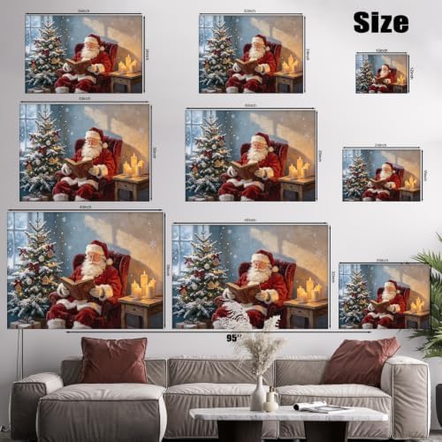 AVANT GARDE CANVAS Christmas Canvas Wall Art, Santa Claus Reading Book Poster - Image 6