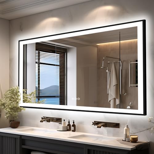 EchosLife 66x36 LED Lit Bathroom Mirror by EchosLife