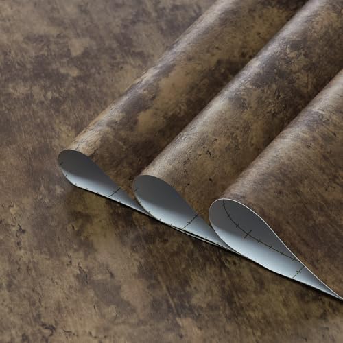48x354in Extra Wide Concrete Wallpaper Peel and Stick Dark Brown Cement - Image 2