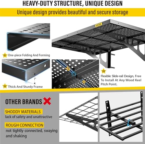Aecxm 4-Pack 2x3ft Adjustable Garage Wall Shelving 1120lbs Load Capacity Heavy - Image 4