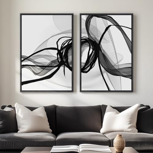 Framed Black and White Abstract Wall Art by Cuspin
