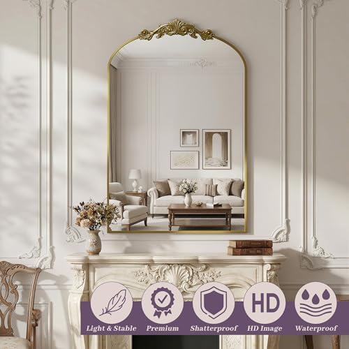 Arched Wall Mirror, Retro Decorative Wall Mirror - Image 3
