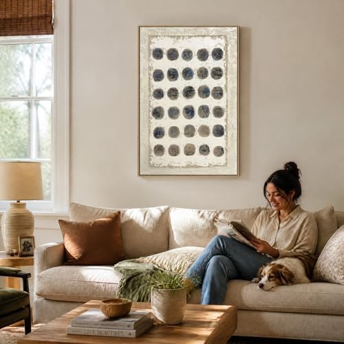 SAFERRYHOME Abstract Hand Painted Neutral Wall Art - Image 2
