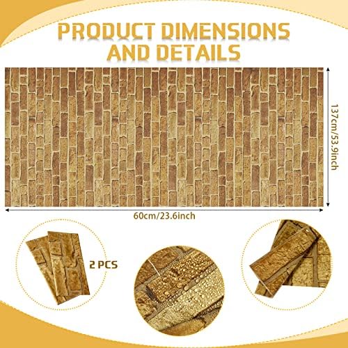 Chuangdi 2 Pcs Brick Paper Backdrop Tablecloth - Image 2