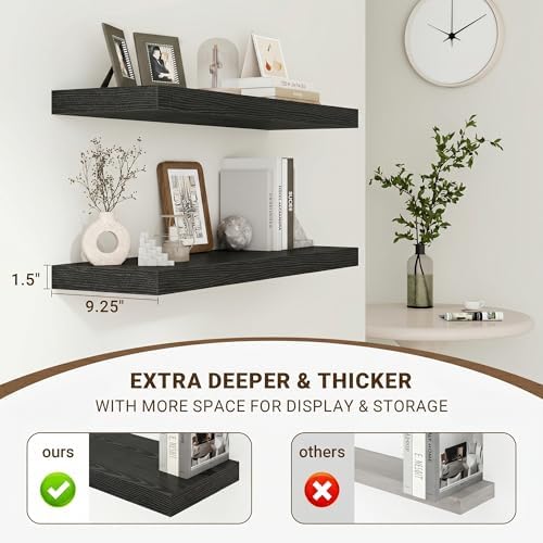 Acovy 55 Inch Floating Shelves, Wooden Shelves - Image 4