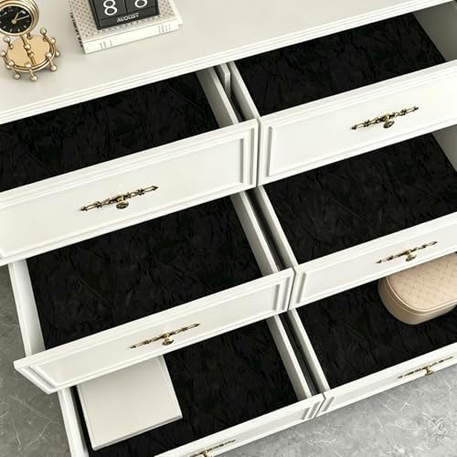 Decotalk Adhesive Velvet Wallpaper Black Velvet Contact Paper Peel and Stick - Image 2