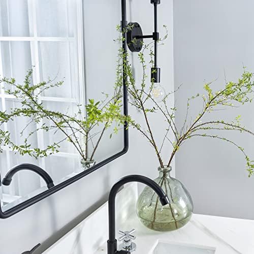 TEHOME Pivot Mirror Matt Black Tilt Bathroom Vanity Mirror Black Metal Framed - Image 3