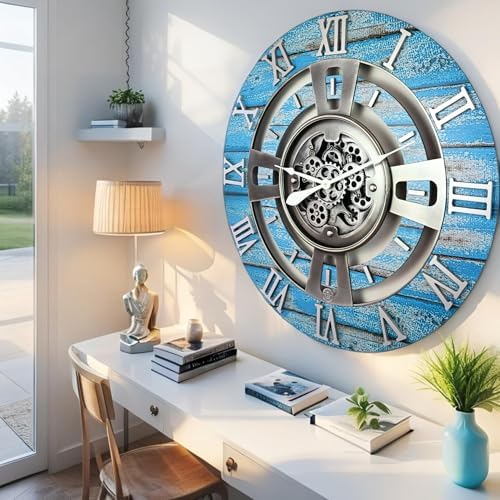ImprovingLife The Gears Clock Real Moving Gear Wall Clock England Line) - Image 4