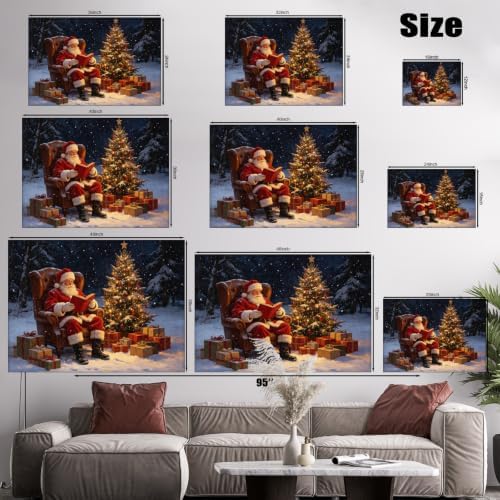 AVANT GARDE CANVAS Christmas Canvas Wall Art, Santa Claus Reading Book Poster - Image 6