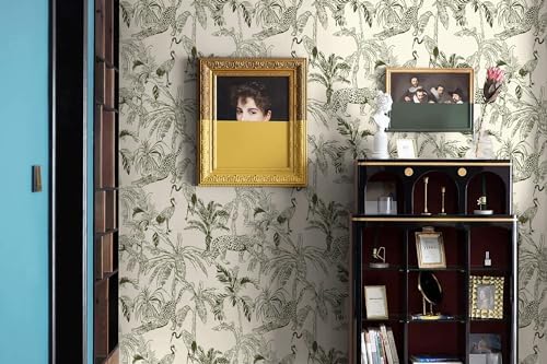 Heroad Boho Jungle Peel and Stick Wallpaper Beige and Green Contact Paper - Image 4
