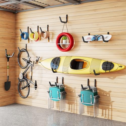 Heavy Duty Garage Storage Hooks - 120 LB Capacity Wall Mounted Rack - Image 2