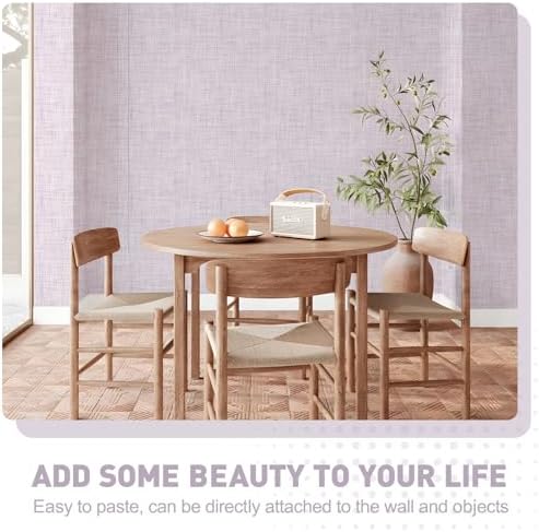Light Pink Grasscloth Wallpaper Peel and Stick Wallpaper Texture Contact Paper - Image 6