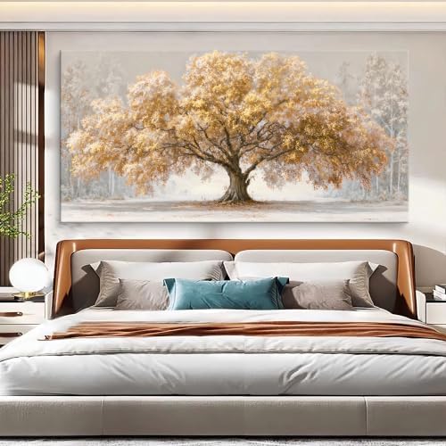 Gold Tree Of Life Wall Art Decor 35"x70" Landscape Wall Art - Image 2