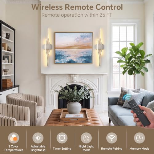 Wireless Wall Sconces Set of Two - Image 3
