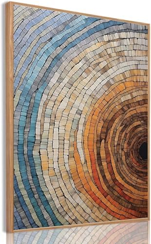Tree Ring Wall Art Framed, Modern Nature Decor by IBHJSARTWallArt