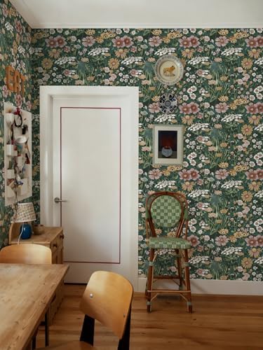 Orainege Vintage Floral Peel and Stick Wallpaper Boho Daisy Wallpaper - Image 4