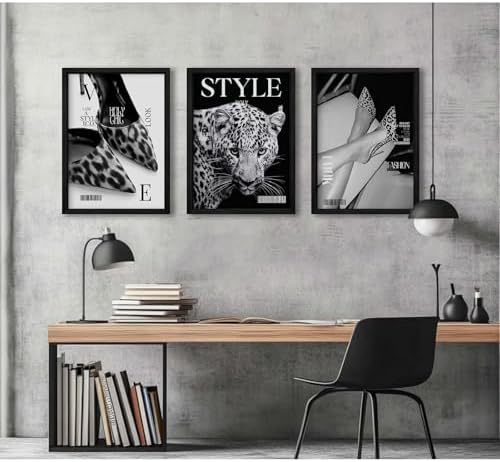 Black Leopard Wall Art Y2k Cheetah Canvas Wall Decor Fashion Trendy Posters - Image 6
