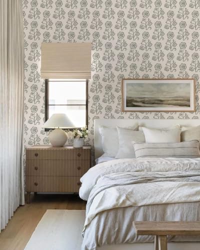 Dimoon Vintage Peel and Stick Wallpaper Beige Taupe Floral Contact Paper - Image 5